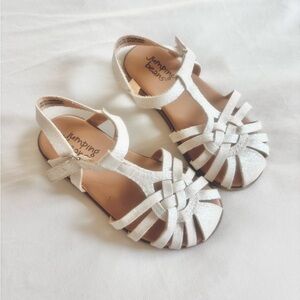 Jumping beans toddler glitter woven white sandal size 9